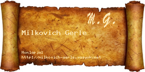 Milkovich Gerle névjegykártya